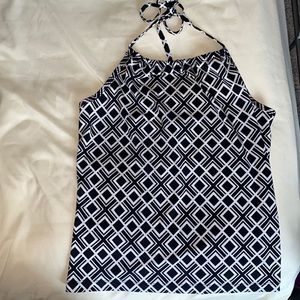 Black and White Patterned Halter Top